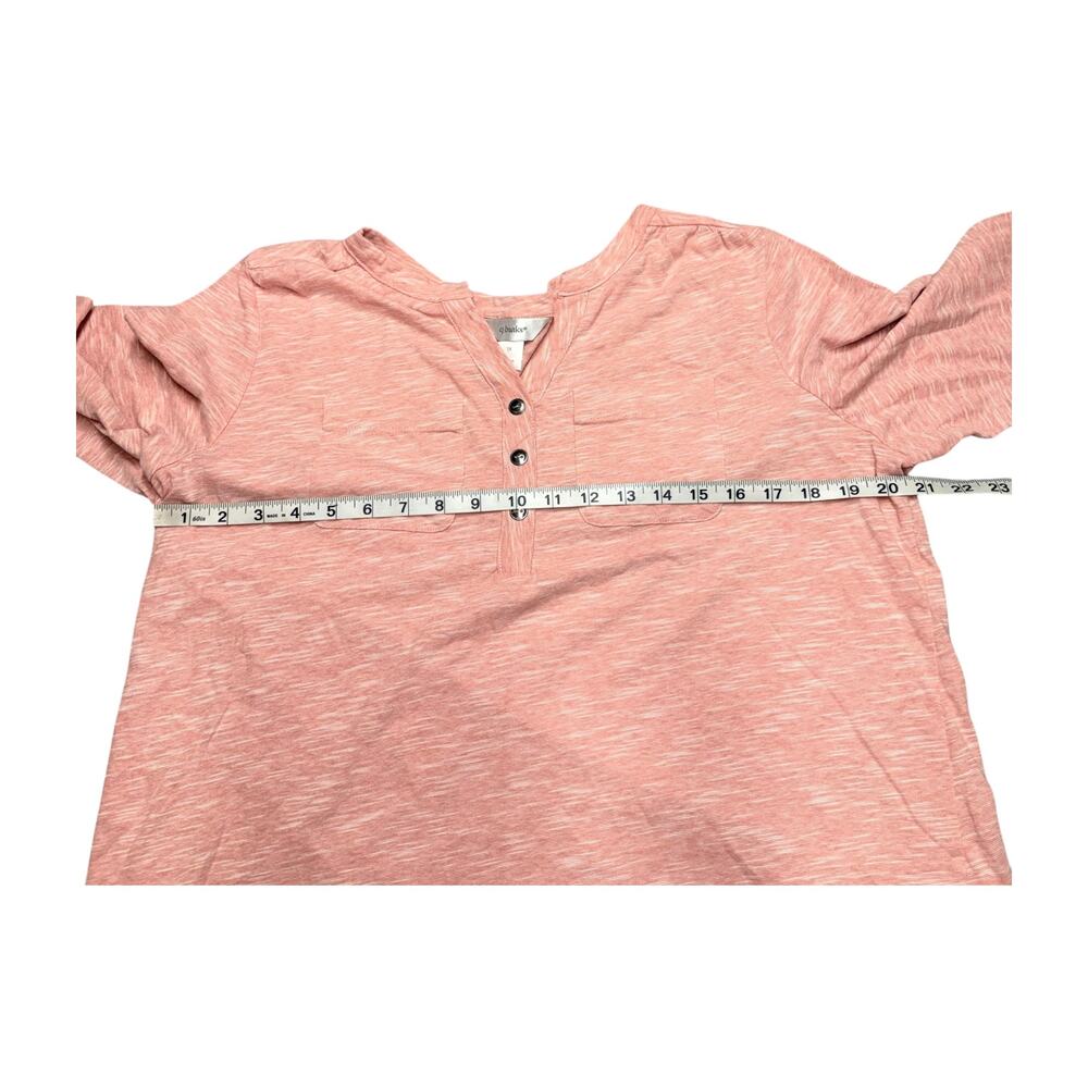 CJ Banks Coral Henley Shirt 1X - Picture 4 of 8